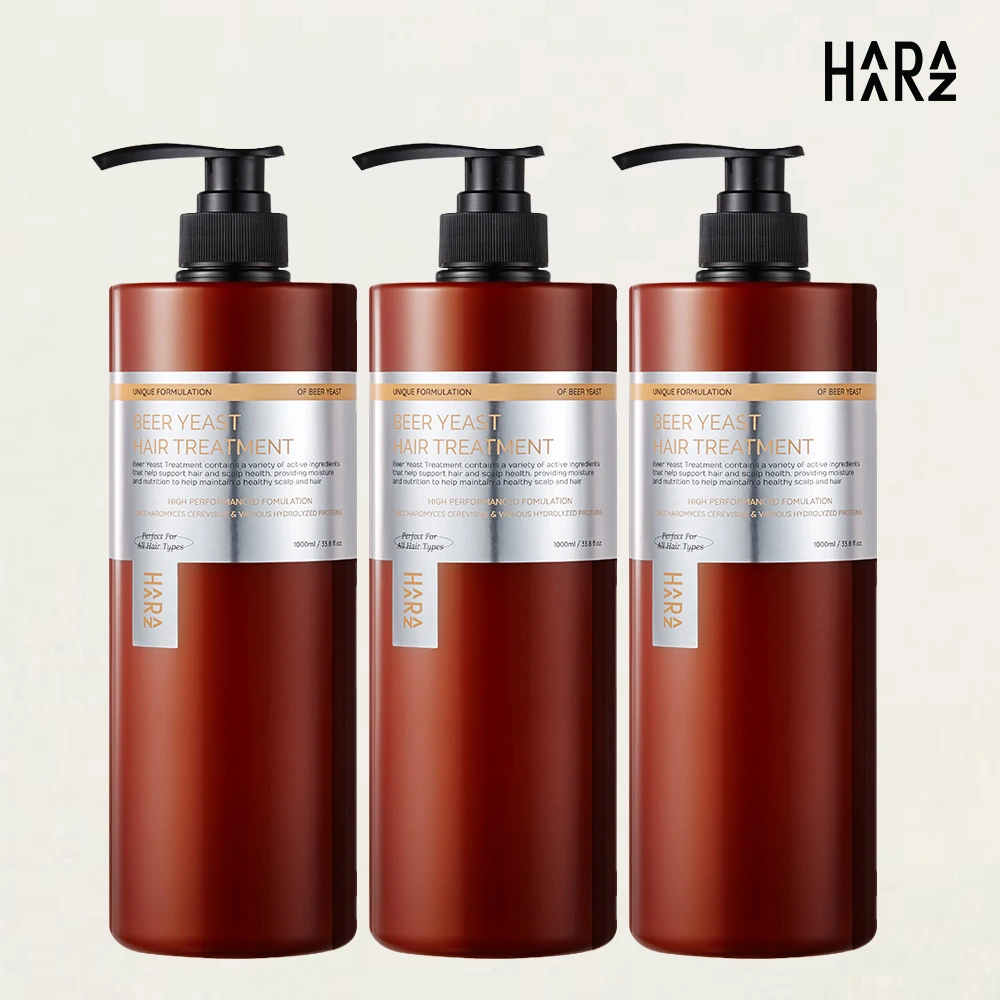 [하라즈] 맥주효모 대용량 샴푸/트리트먼트 1000ml x 3개 플로럴머스크향 (업체별도 무료배송)